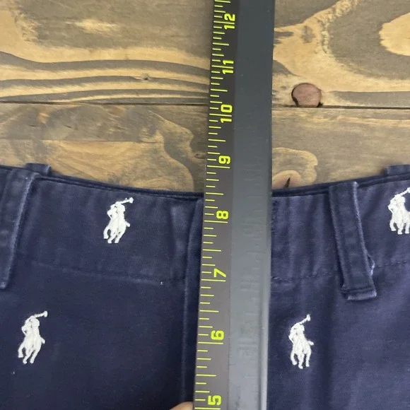 Ralph Lauren Sport Shorts Womens Size 6 Navy Blue Embroidered Pony Chino Summer - Picture 8 of 12